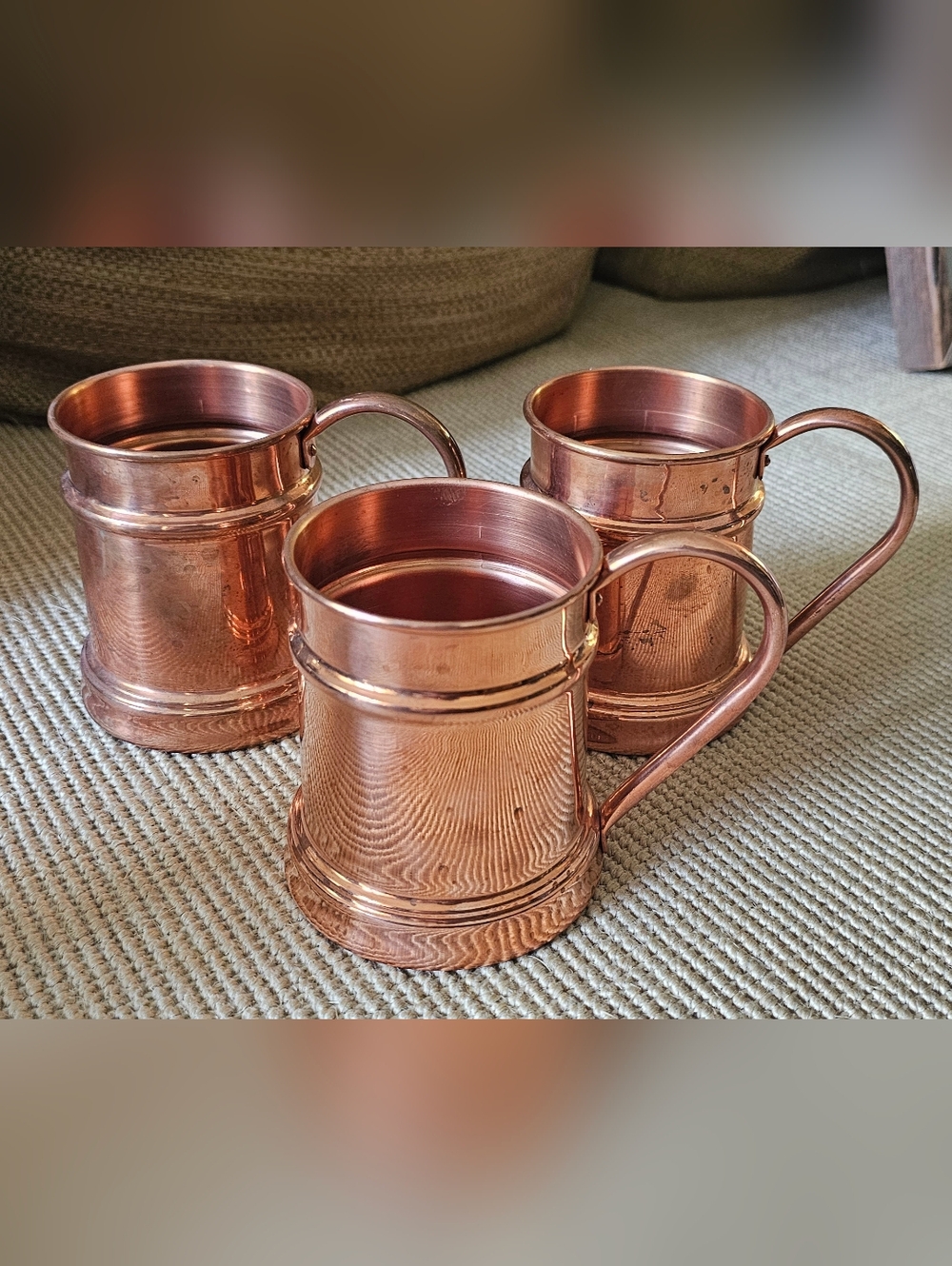 Paykoc 15oz Solid Copper Moscow Mule Steins - Set of 3
